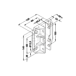 Prowadnik ślizgowy ETN HSM 140 300002 (korpus suwaka pod EM)