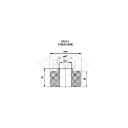 Bufor końcówki linowej ETN fi 55/21/27 x 27/30 mm z kołnierzem 315010