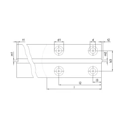 Prowadnica T125/B 125x82x16 mm 2,5 m