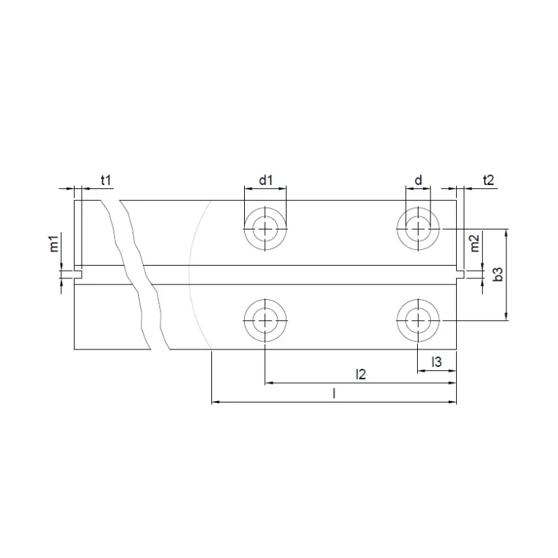 Prowadnica T125/B 125x82x16 mm 2,5 m