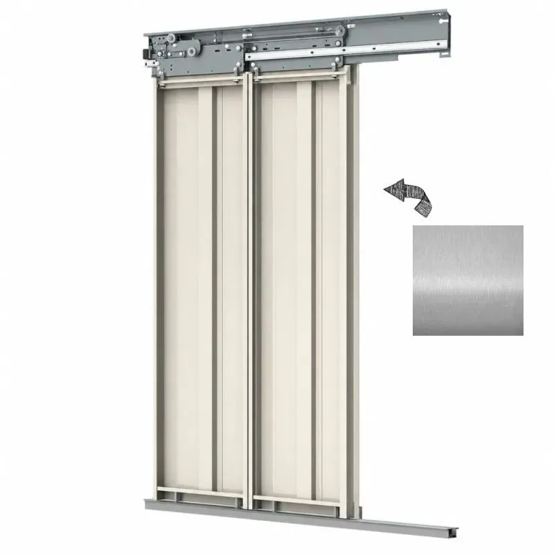 Drzwi szybowe BST S2L 900 mm RLO stal nierdzewna szlif